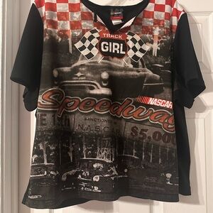 NASCAR Women’s Track Girl Black and Red Shirt